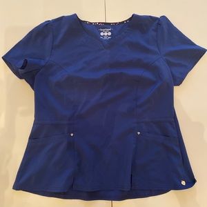 Heart Soul Navy Blue Scrub Top
